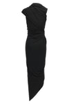 draped jersey crêpe midi dress