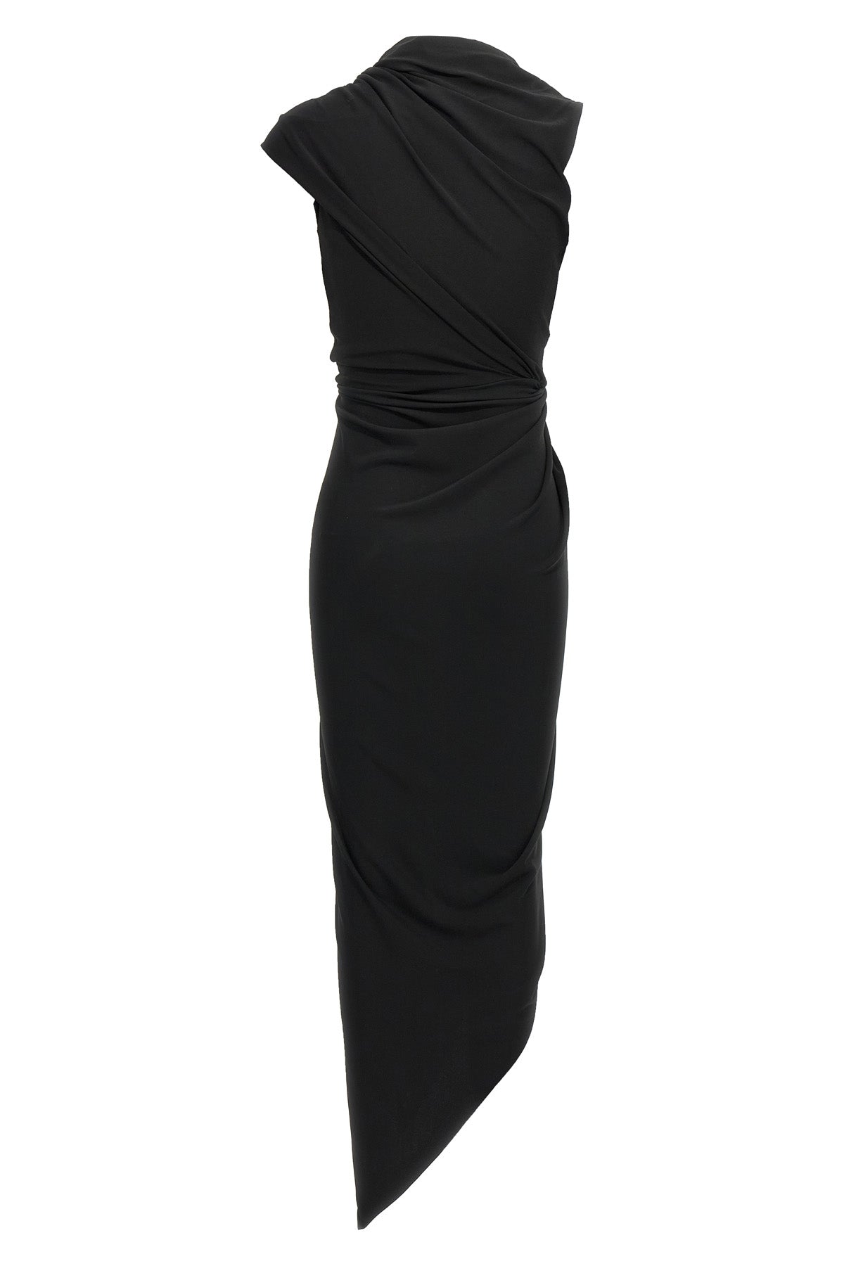 draped jersey crêpe midi dress