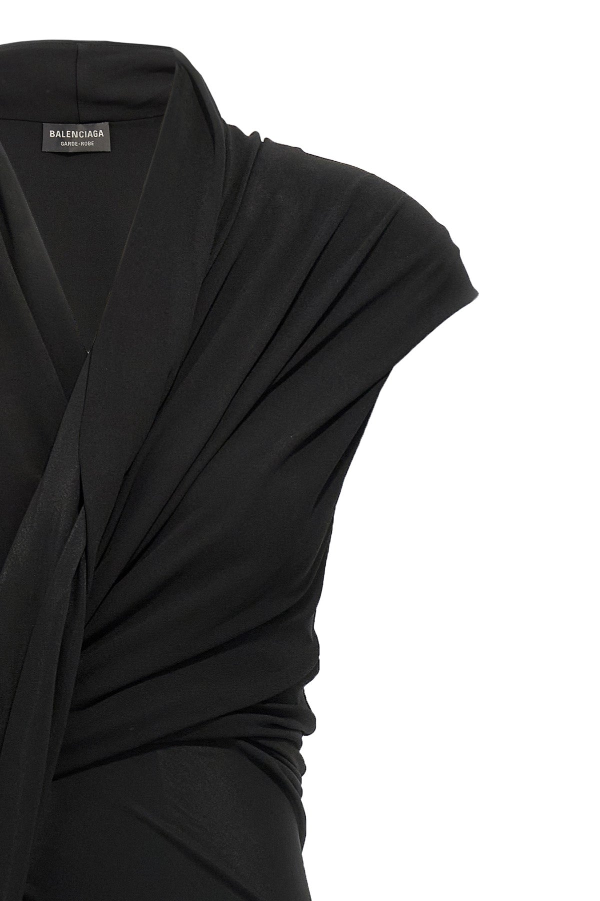 draped jersey crêpe midi dress