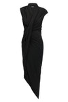 draped jersey crêpe midi dress
