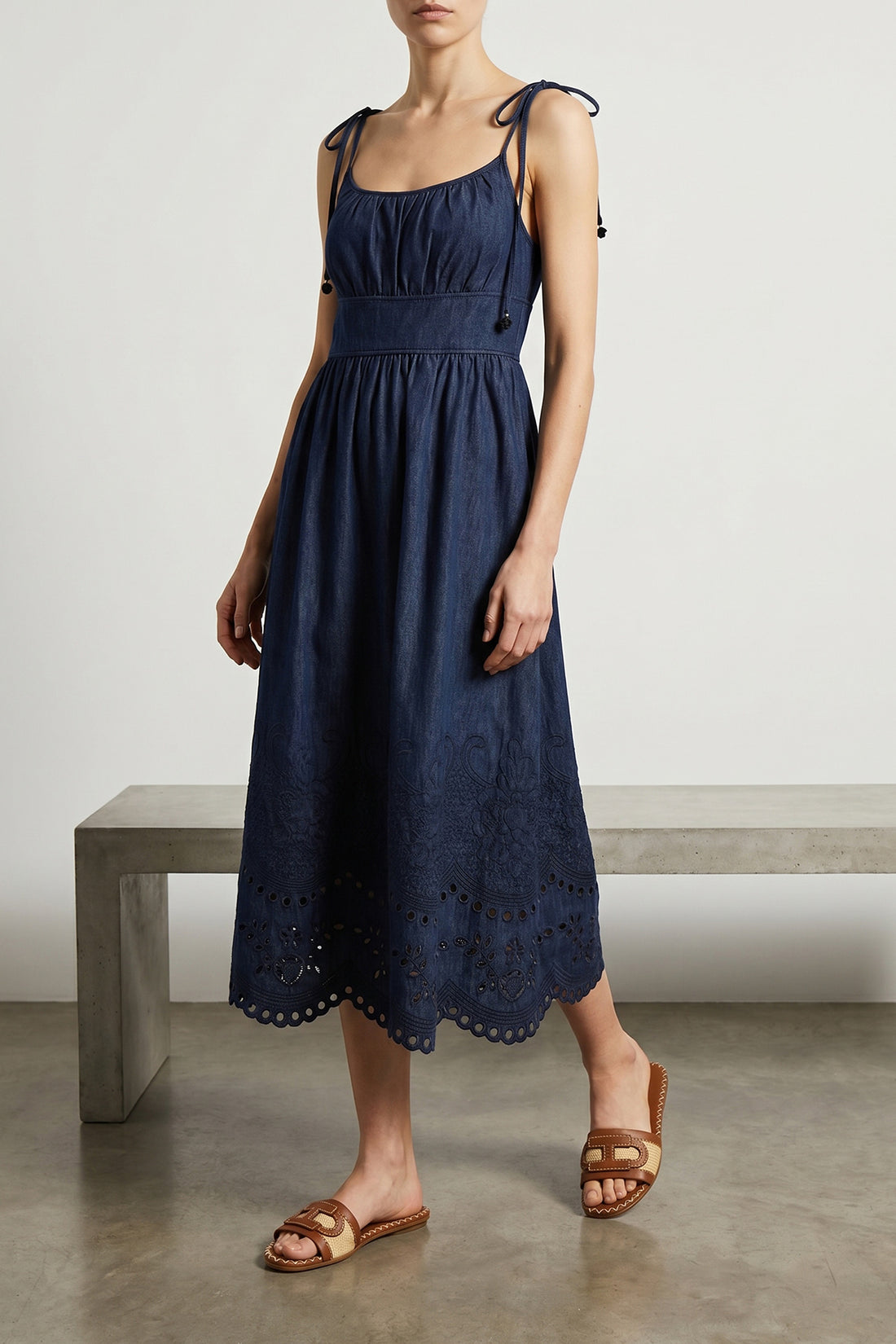 ZIMMERMANN 1 mahon cotton denim midi dress