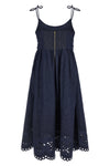 mahon cotton denim midi dress