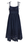 mahon cotton denim midi dress