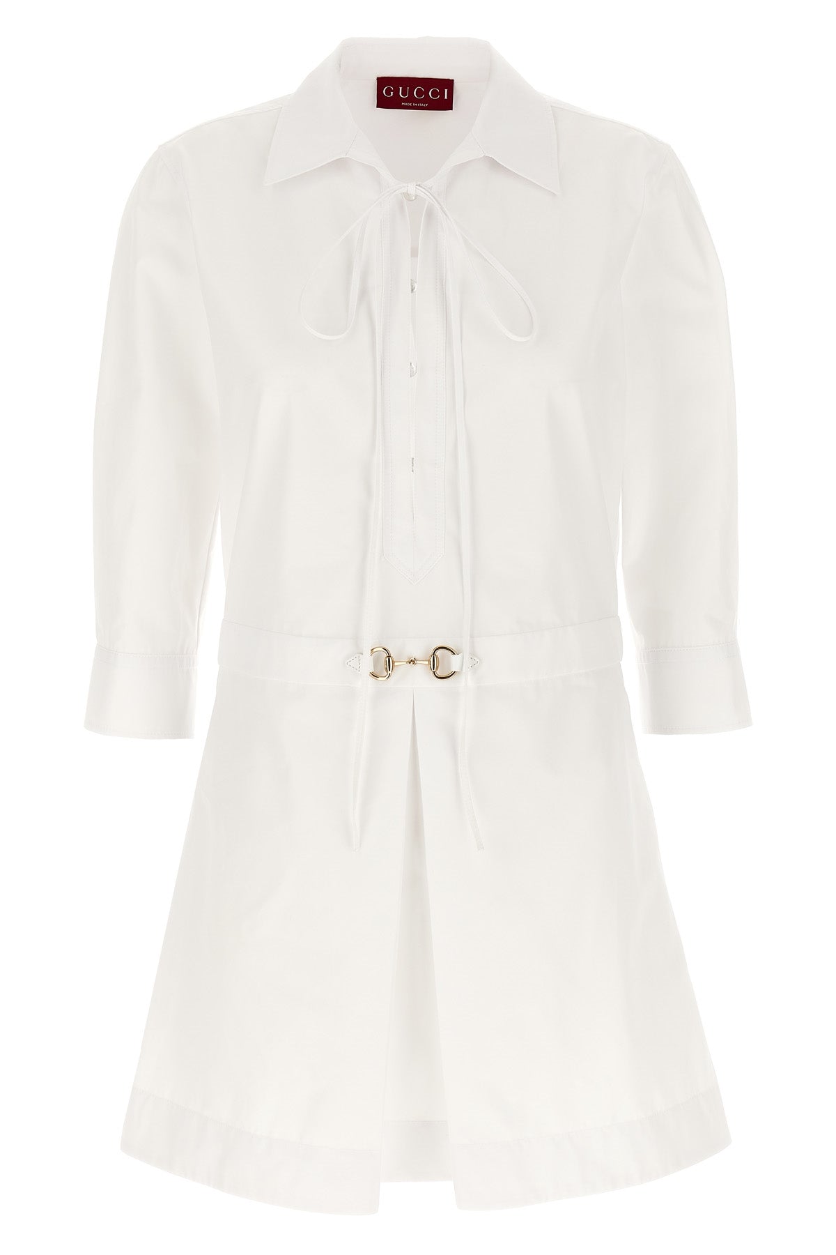 chemisier mini dress in cotton poplin