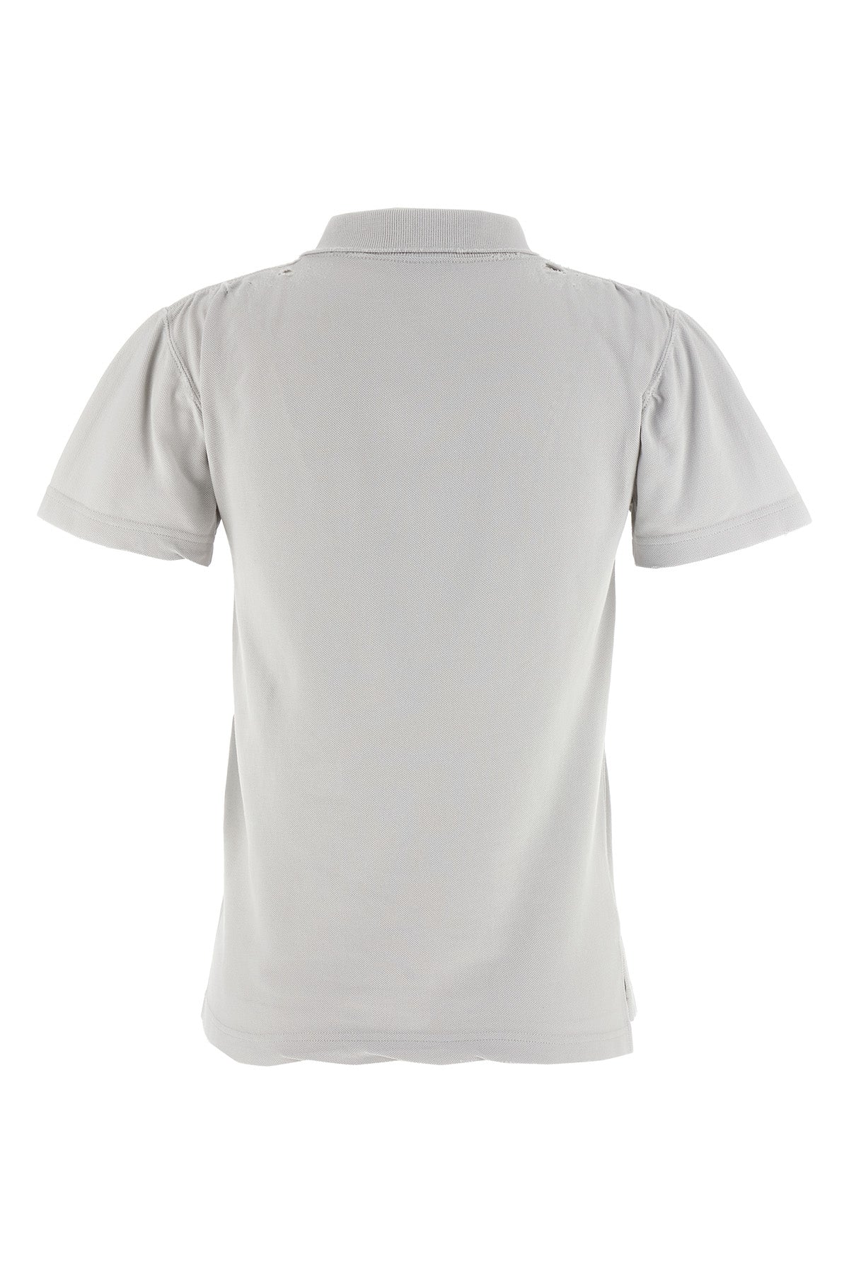 used-effect cotton piqué polo shirt