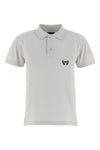 used-effect cotton piqué polo shirt