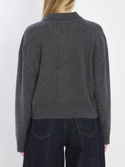 LOULOU DE SAISON M long-sleeved cashmere polo