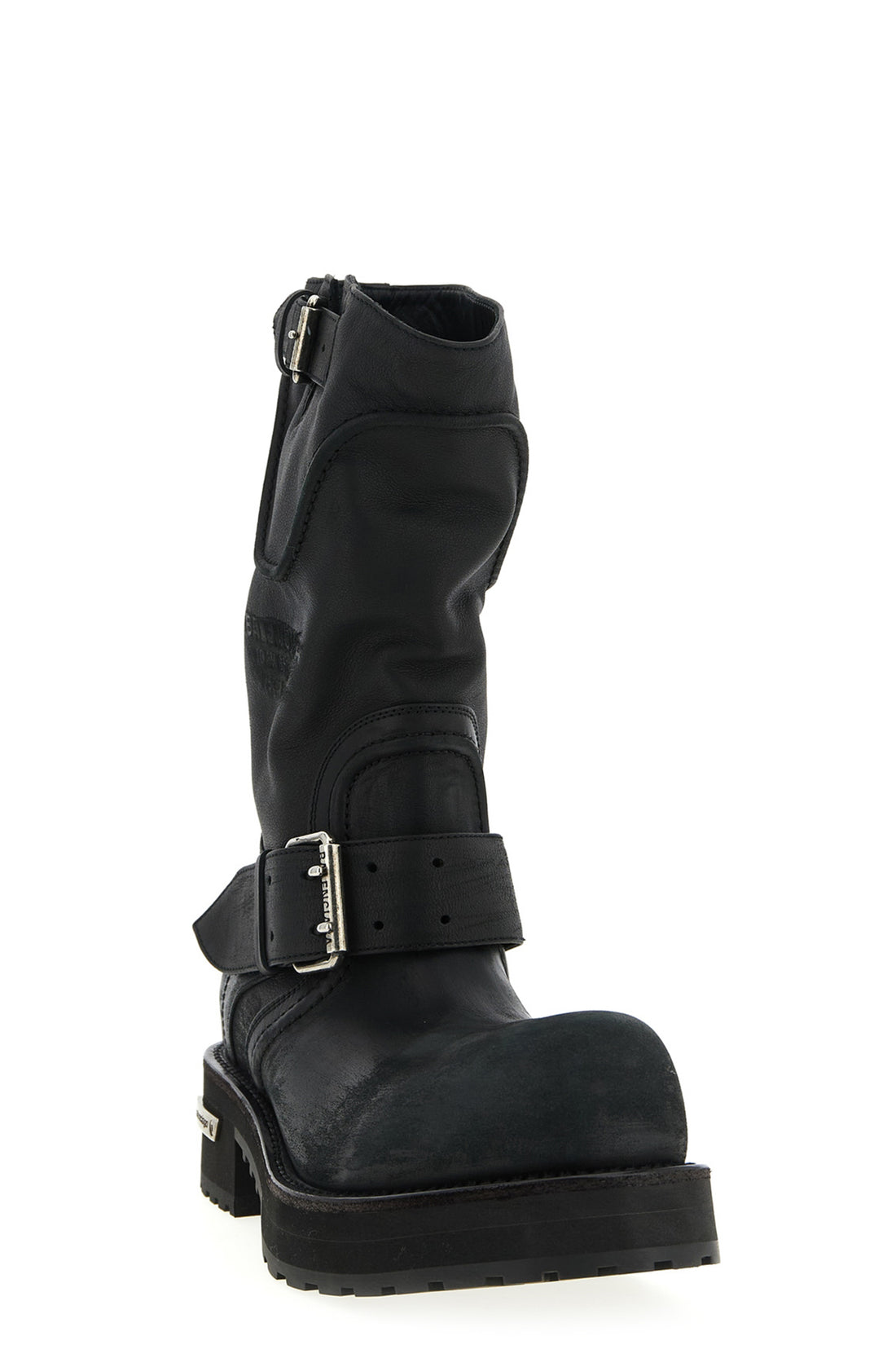 BALENCIAGA 43 venom used-effect leather boots