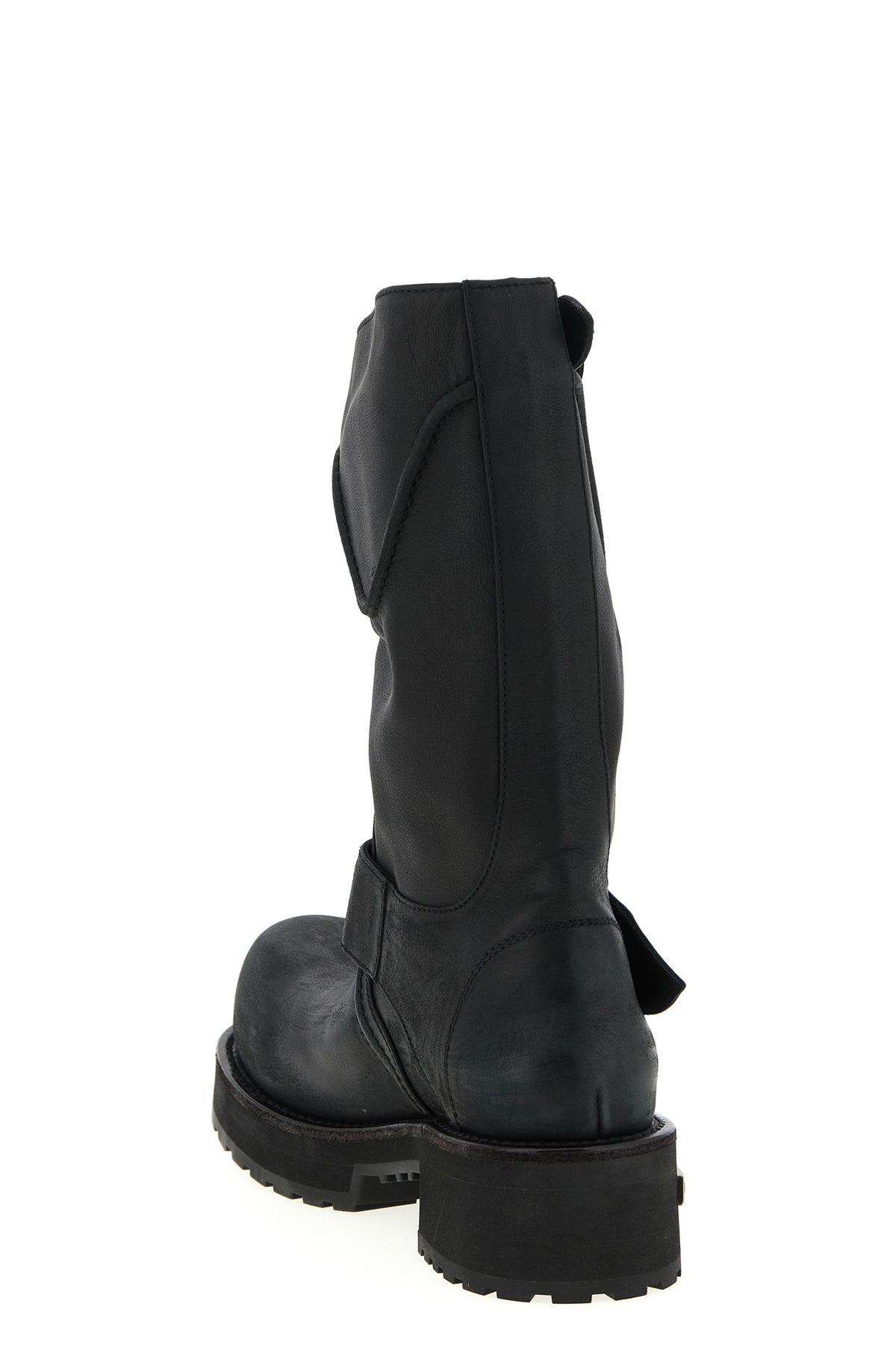 venom used-effect leather boots