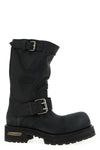 venom used-effect leather boots