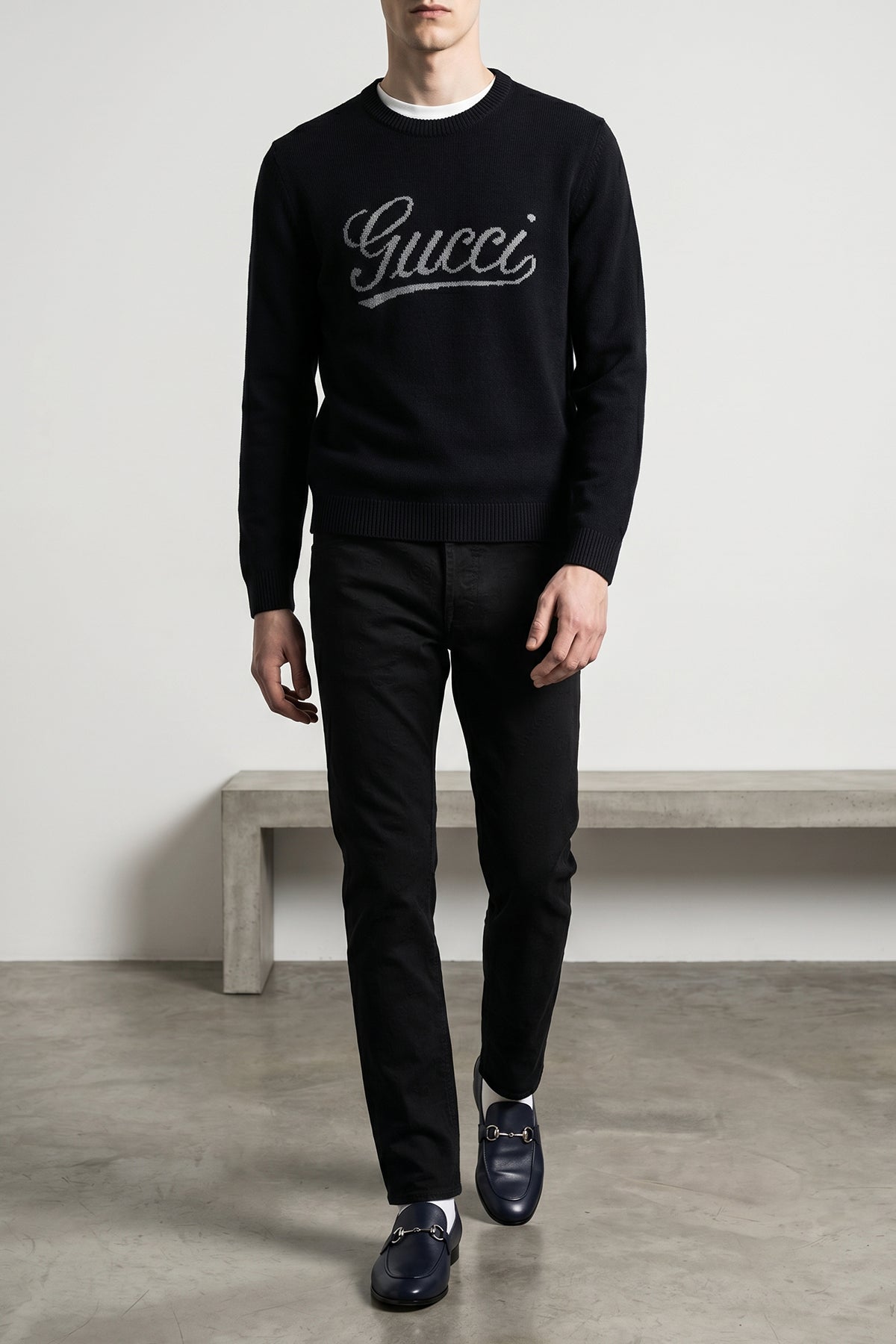 gucci jordaan leather loafers