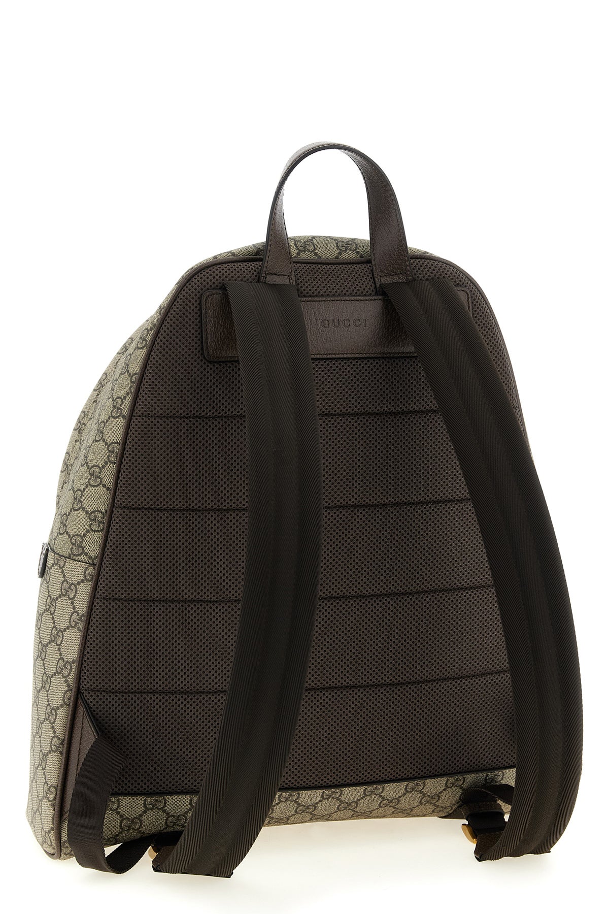 medium ophidia backpack in coated gg monogram fabric and hammered leather