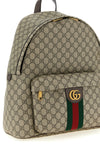 medium ophidia backpack in coated gg monogram fabric and hammered leather