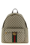 medium ophidia backpack in coated gg monogram fabric and hammered leather