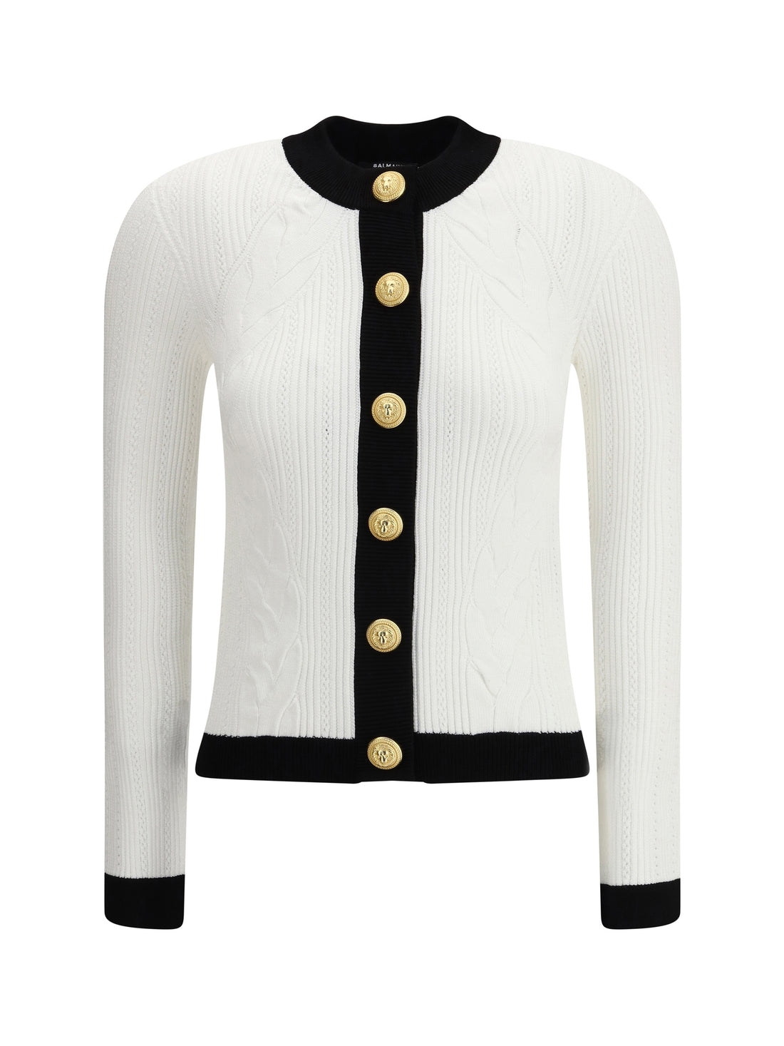 BALMAIN 36 contrast trim cardigan
