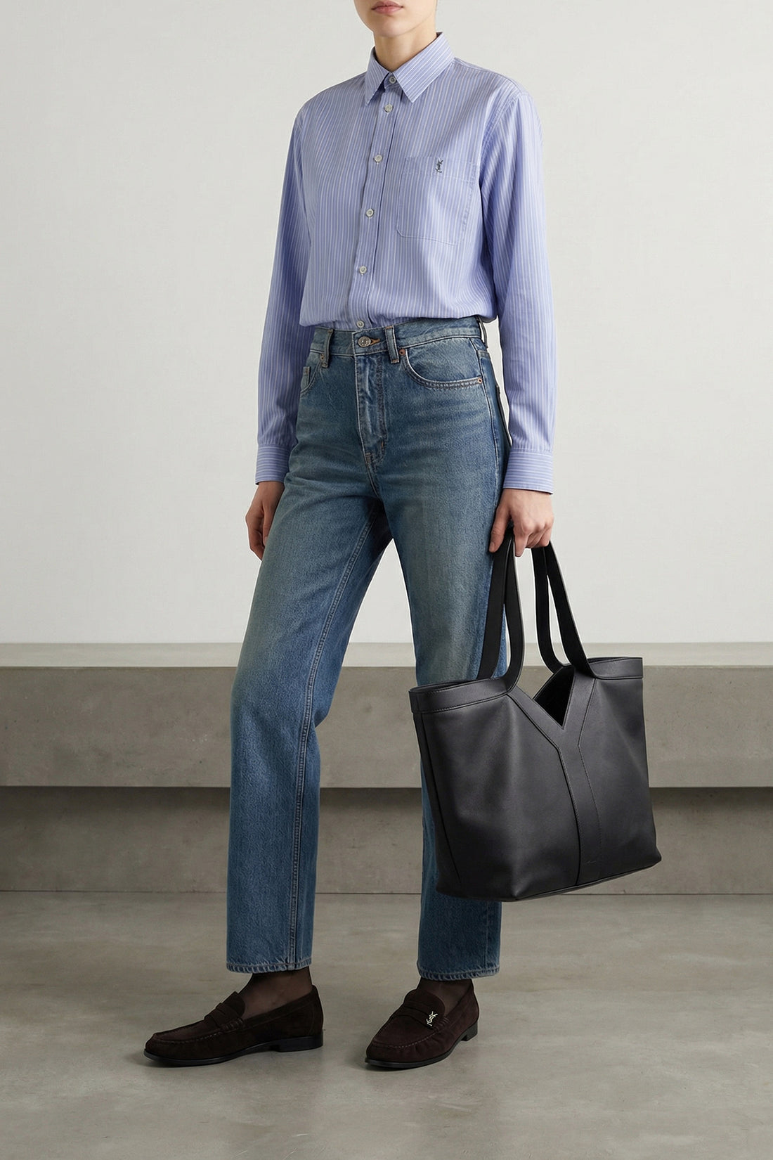 SAINT LAURENT OS tote y leather handbag