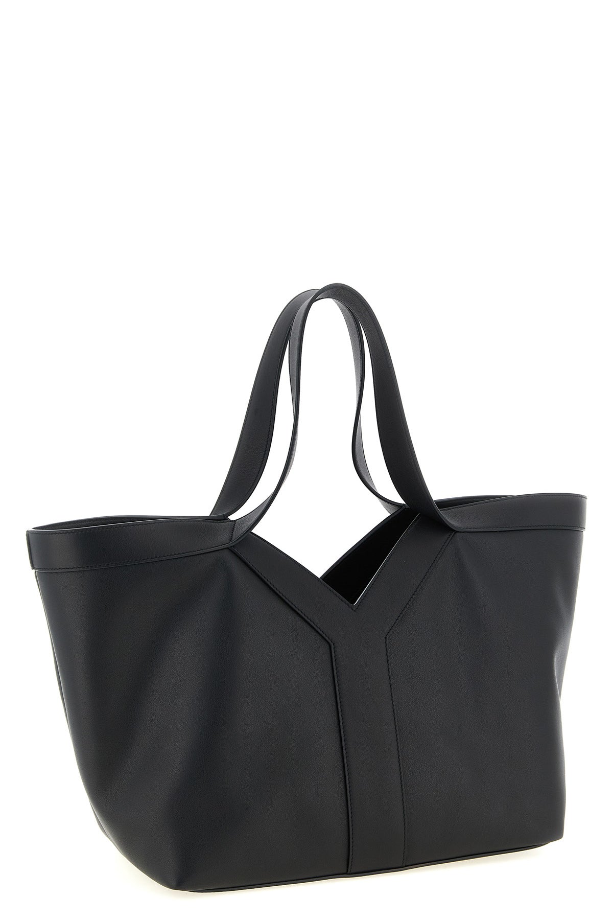 small y tote bag in finely textured leather