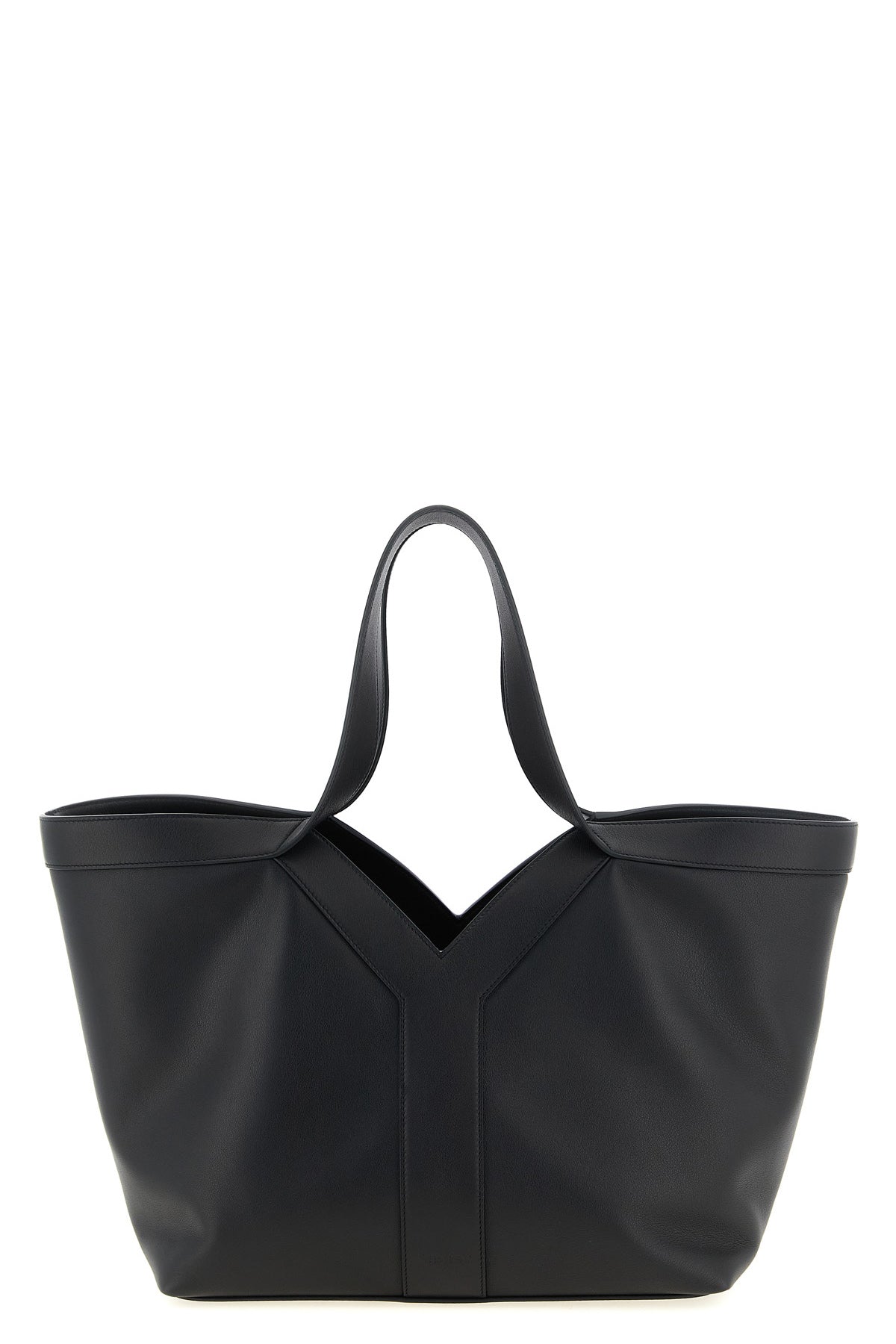 small y tote bag in finely textured leather