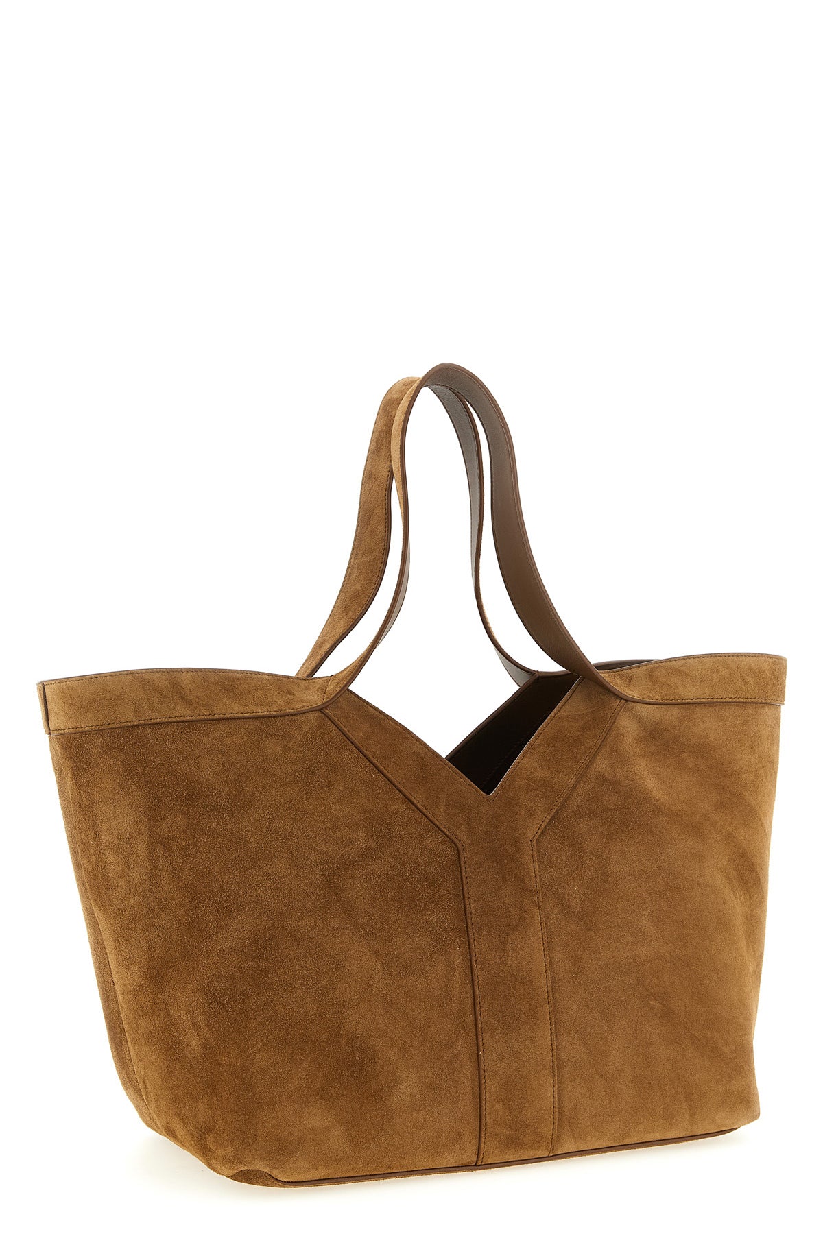 small suede y tote shopping bag