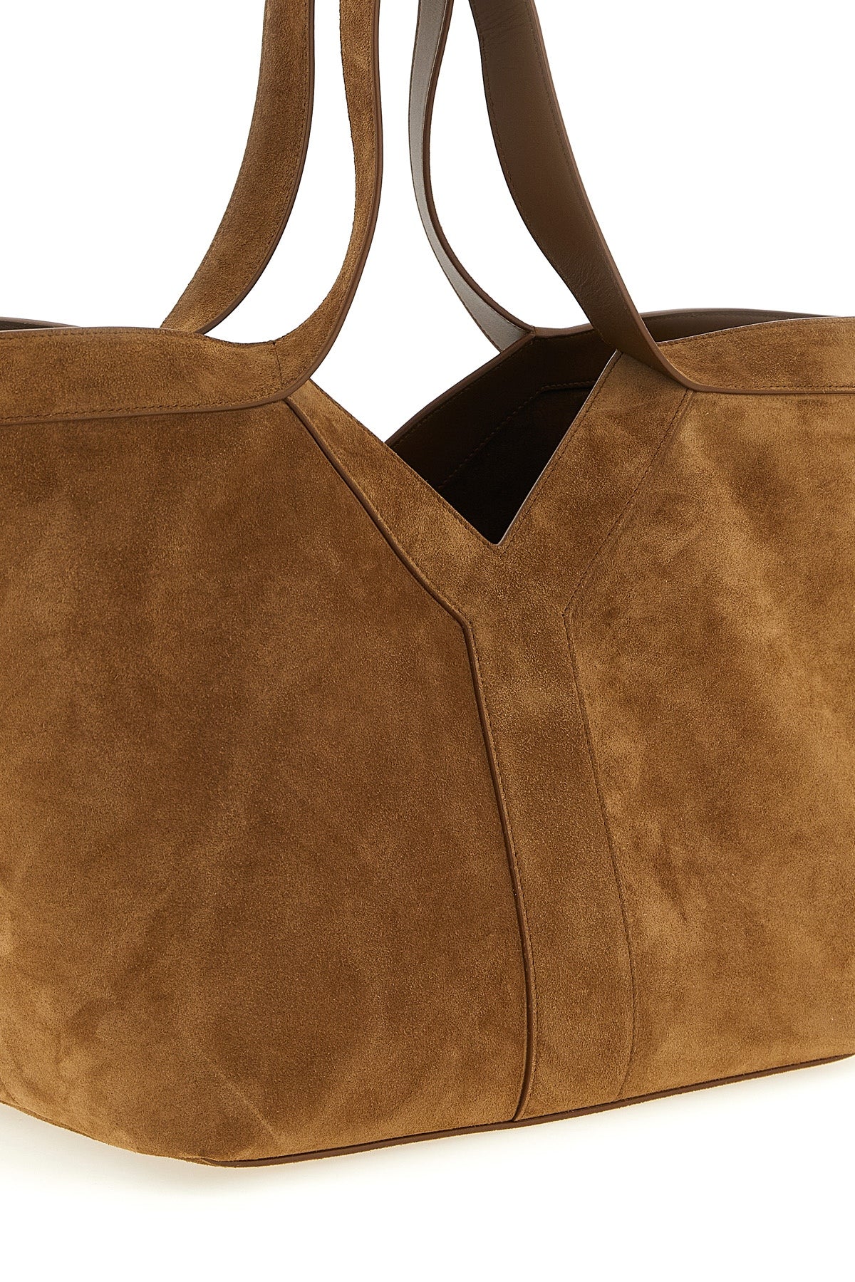 small suede y tote shopping bag