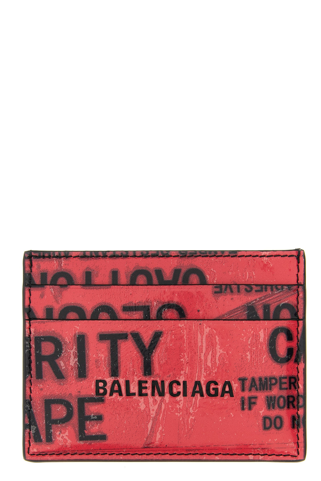 BALENCIAGA OS tape type printed calf leather card holder