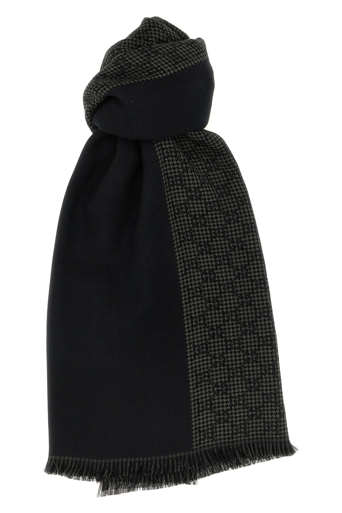 GUCCI OS double face silk and wool scarf