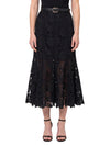 black lace midi skirt