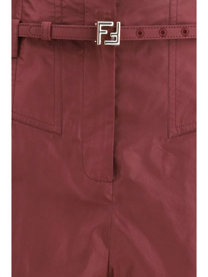 FENDI 40 taffeta silk trousers 