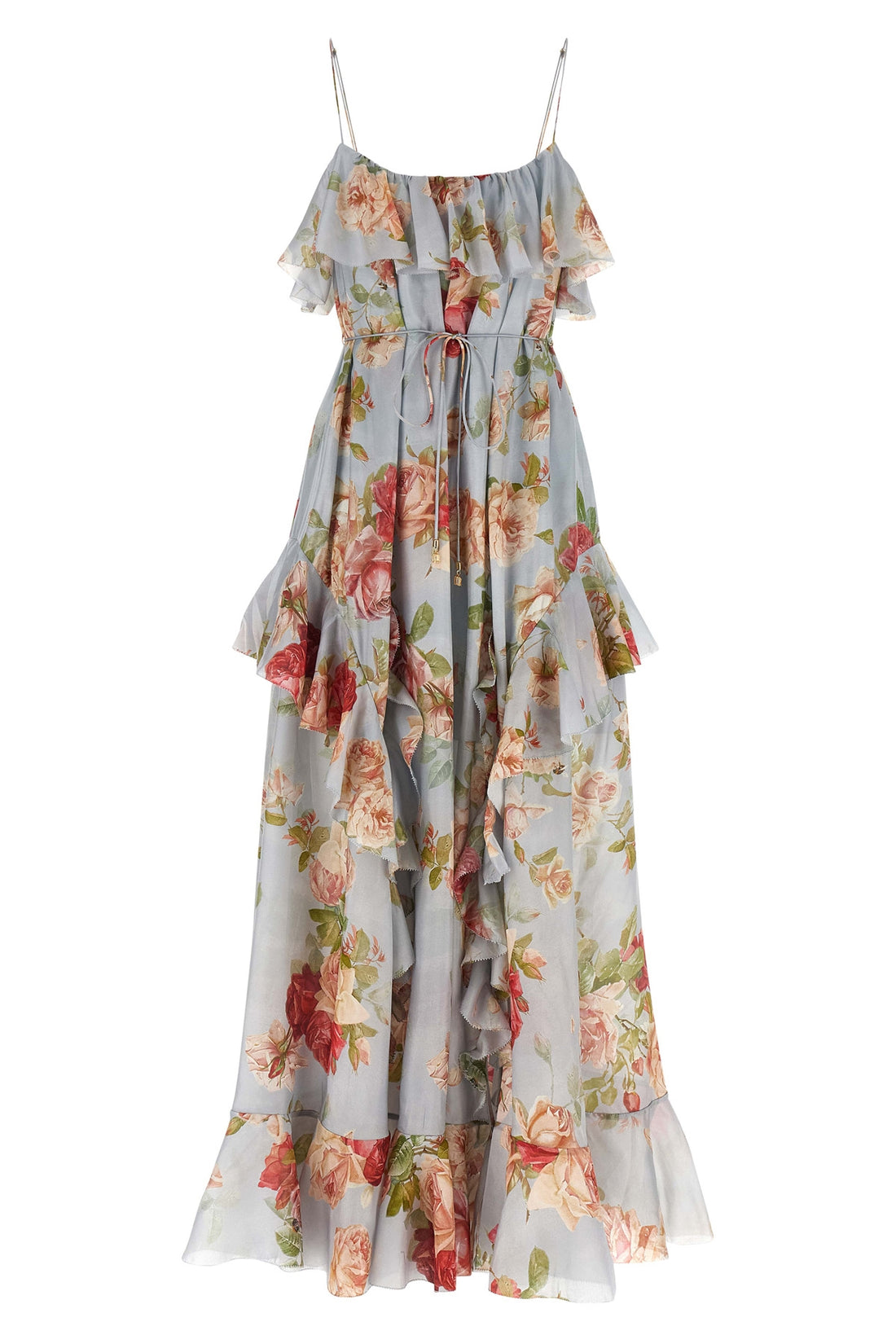ZIMMERMANN 0 roselight long dress in floral print silk habotai