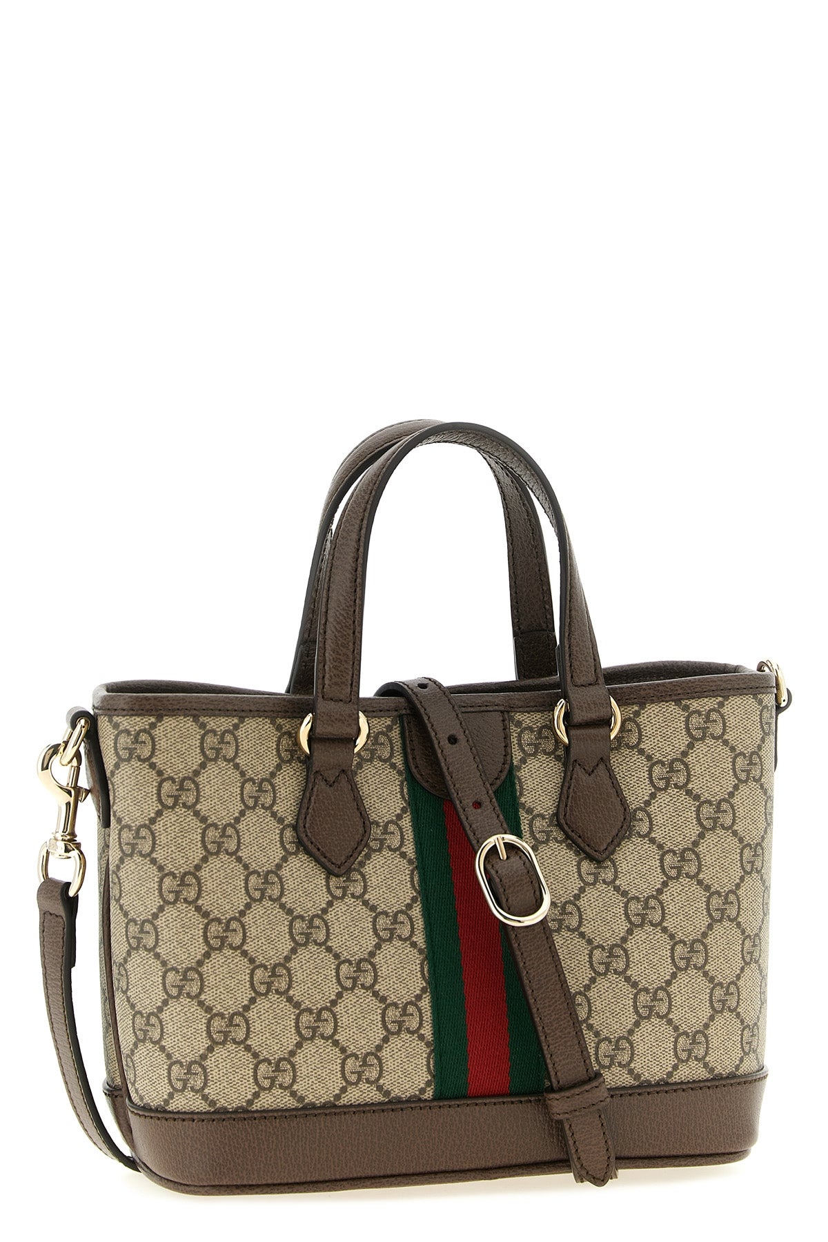 the small tote bag gucci ophidia is distinguished by a structured silhouette
