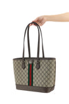 medium ophidia shopping bag in fabric coated