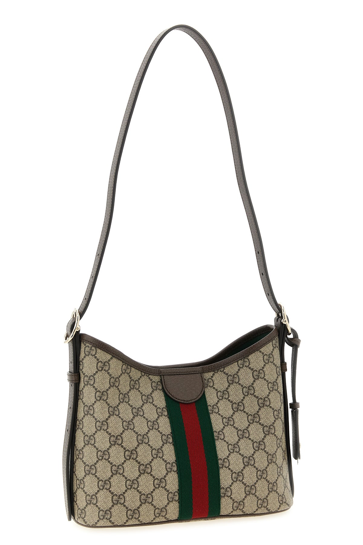 small ophidia shoulder bag in coated fabric