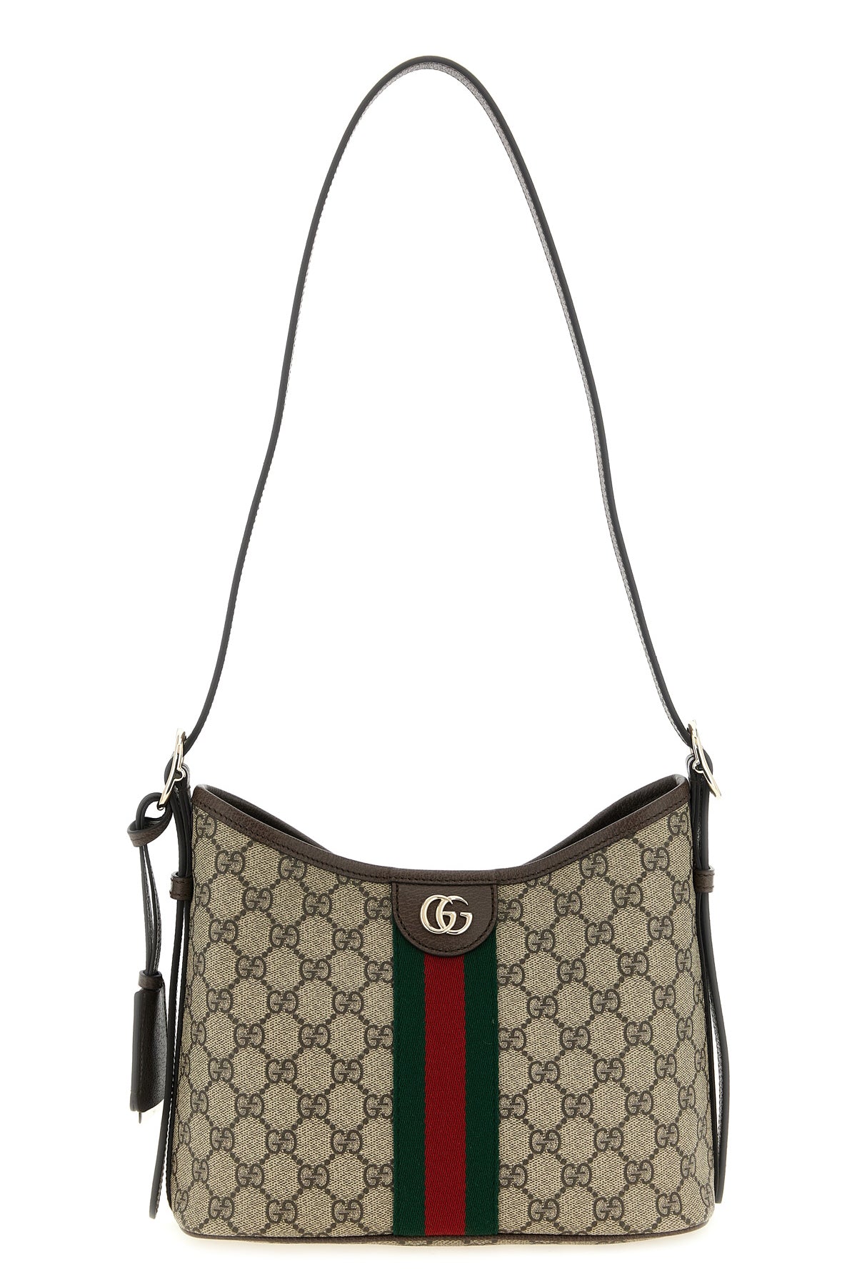small ophidia shoulder bag in coated fabric