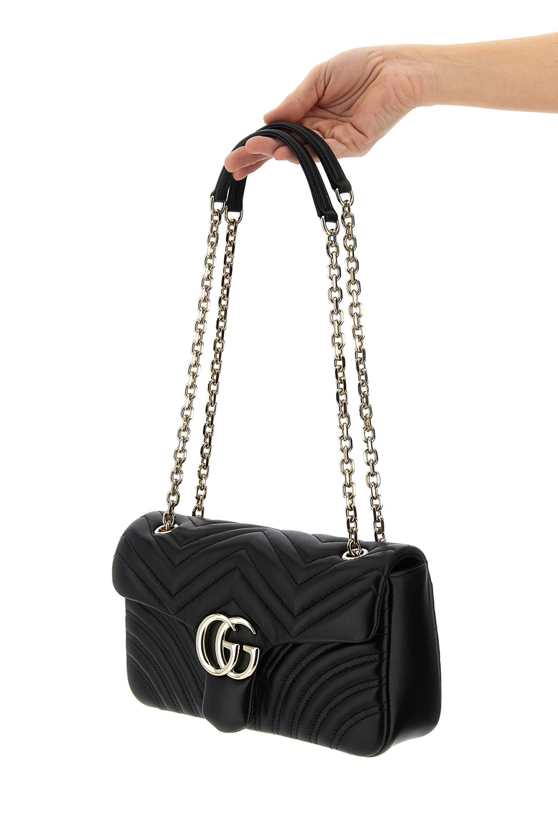 GUCCI OS gg marmont shoulder bag in chevron matelassé lambskin