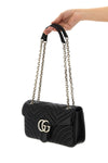 gg marmont shoulder bag in chevron matelassé lambskin