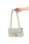 gg marmont shoulder bag in chevron matelassé lambskin