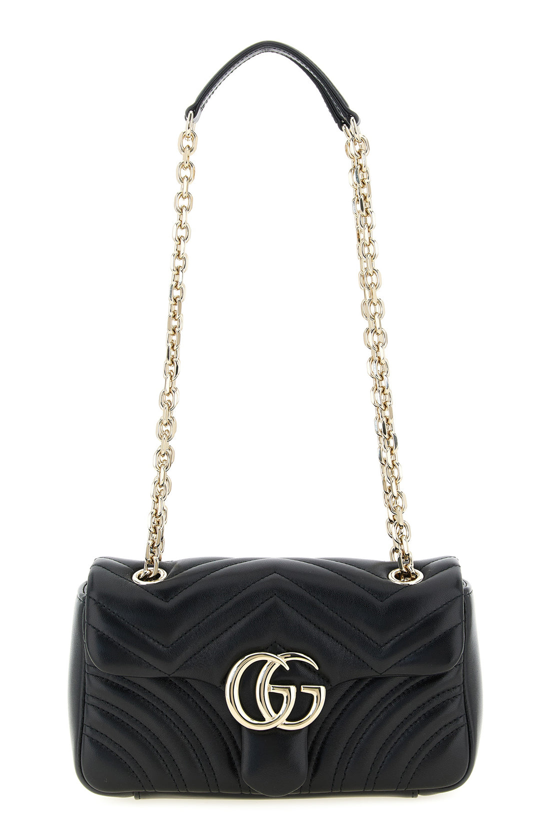 GUCCI OS small gg marmont shoulder bag in chevron matelassé lambskin