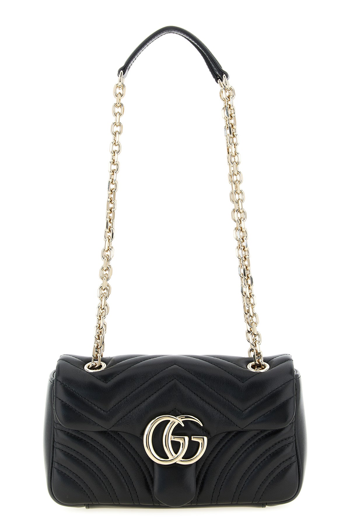 small gg marmont shoulder bag in chevron matelassé lambskin