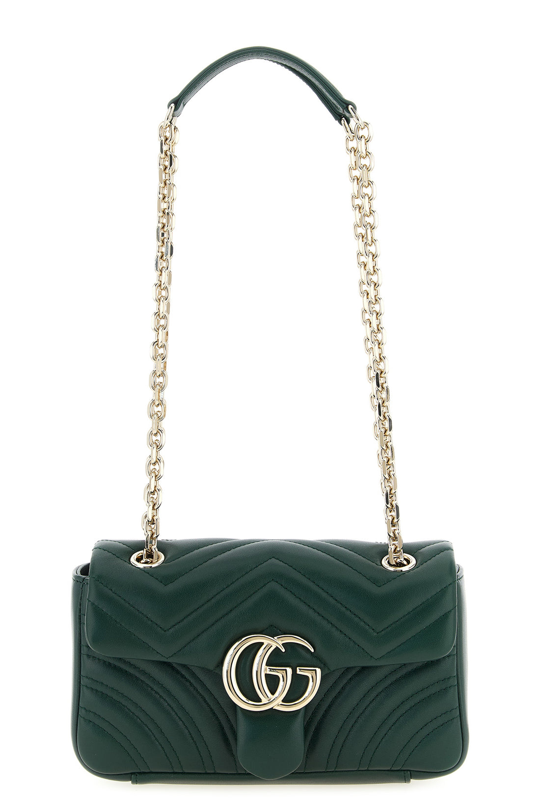 GUCCI OS small gg marmont shoulder bag in chevron matelassé lambskin