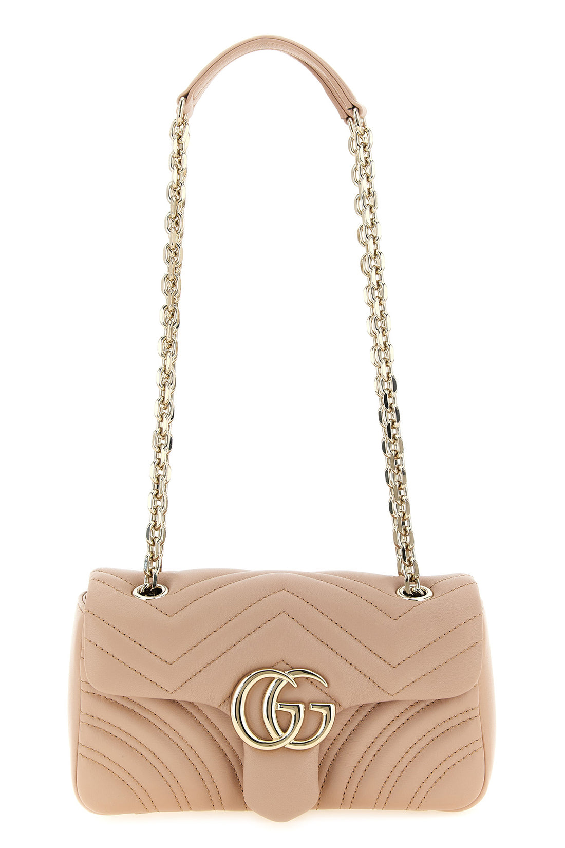 GUCCI OS small gg marmont shoulder bag in chevron matelassé lambskin leather