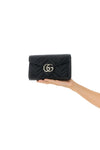 gg marmont matelassé leather wallet on chain