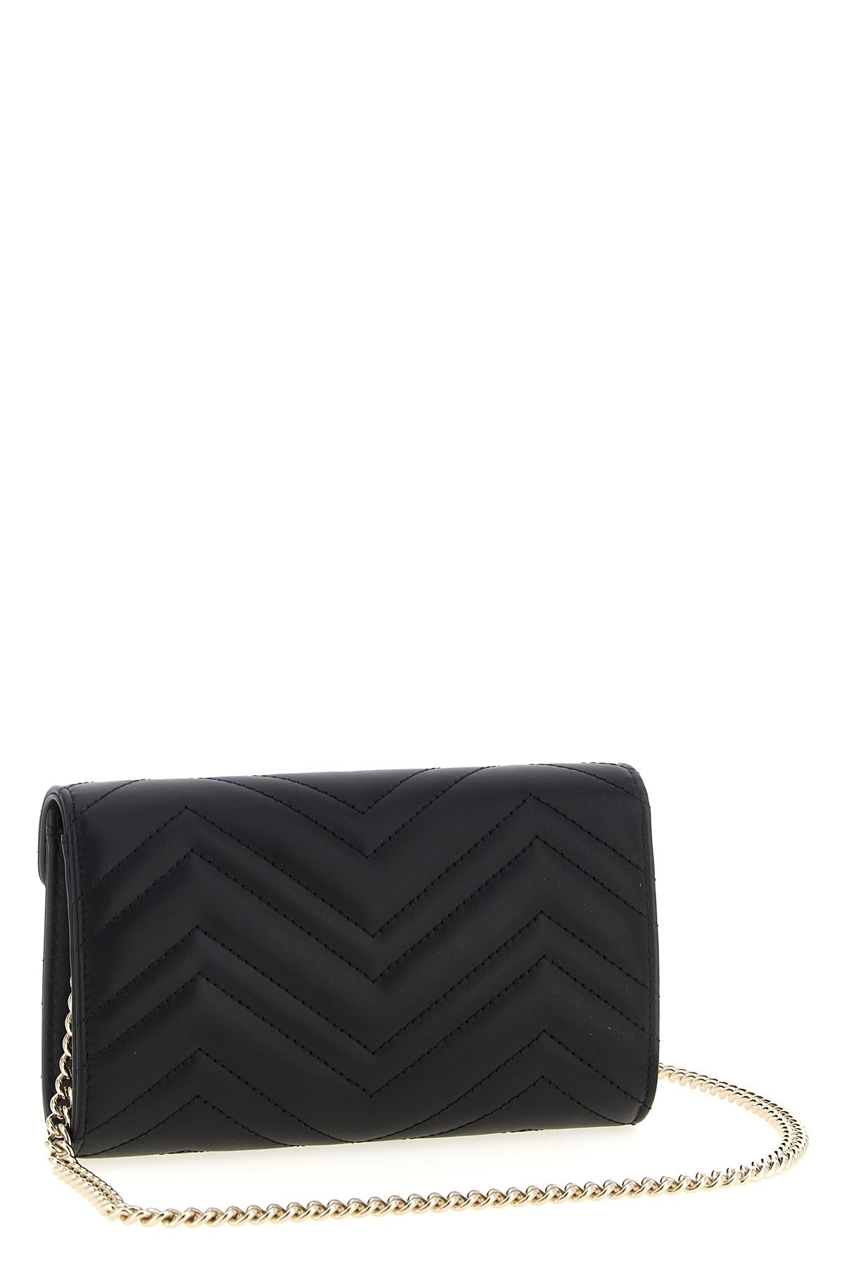 gg marmont matelassé leather wallet on chain