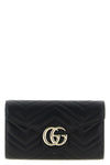 gg marmont matelassé leather wallet on chain