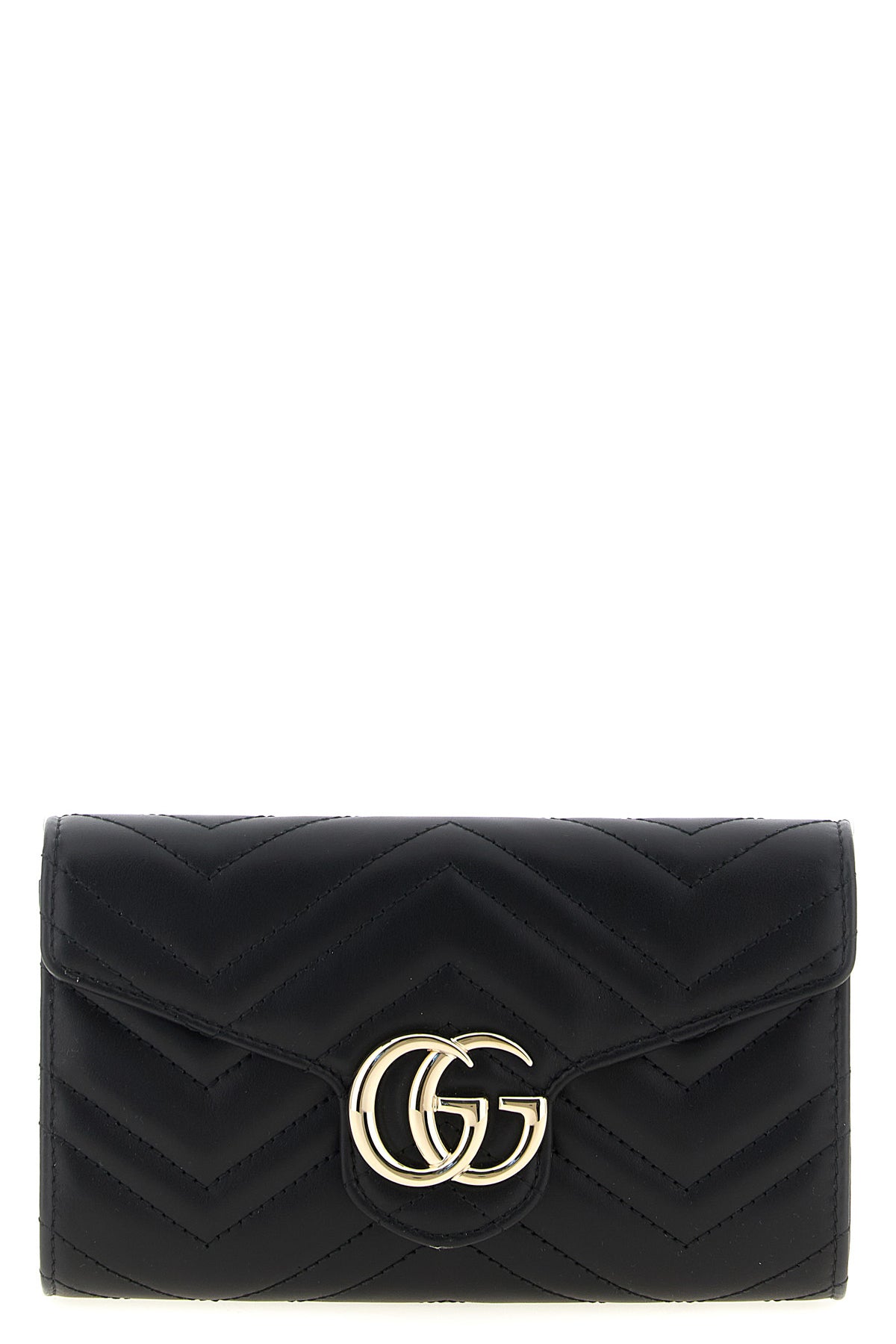 gg marmont matelassé leather wallet on chain