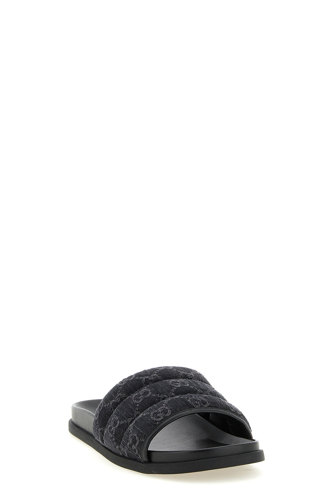 GUCCI 8 gg denim slides