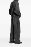 trompe l¼il used-effect mélange cotton denim hoodie