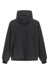 trompe l¼il used-effect mélange cotton denim hoodie
