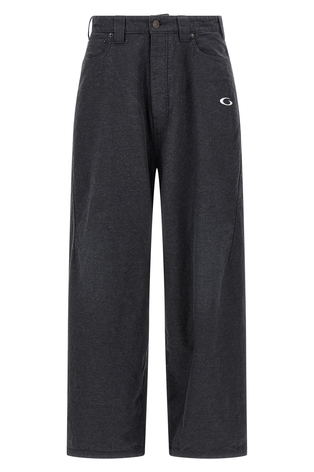 BALENCIAGA S trompe l¼il joggers in used-effect mélange cotton denim