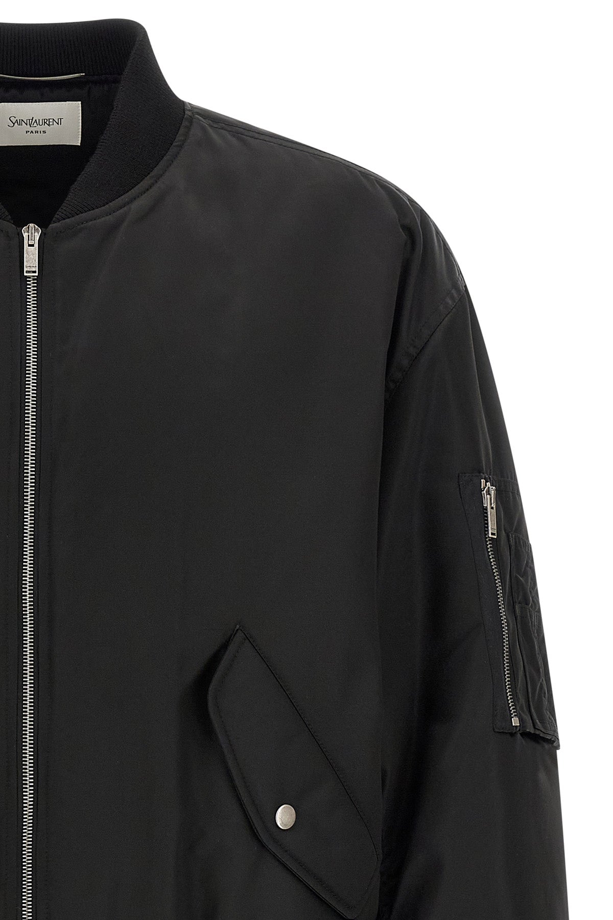 water-repellent nylon serge bomber jacket