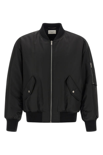 water-repellent nylon serge bomber jacket